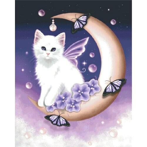 New arrival 5d diamond picture angel cat full Square rhinestone drill cross stitch for child room decor embroidery kits NEW