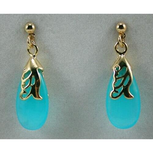 New Fashion Ladys Elegant Natural jade Drop Earring