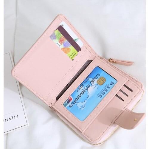 New Women Wallet Many Departments Card Holder Foldable Ladies Small Purse Zipper Hasp Card Case High Quality Female Wallets