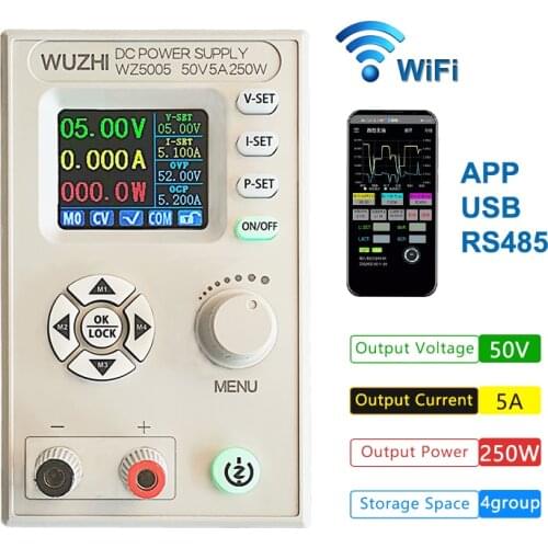 250W 50V 5A Buck Converter CC CV Variable DC Power Supply Power Module Adjustable Regulated Laboratory WiFi RS485 Step-Down