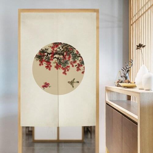 Chinese Style Simple Round Retro Porch Feng Shui Hanging Curtain Home Bedroom Partition Curtain Toilet Door Curtain Noren