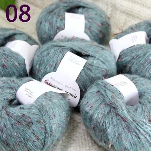 Sale 6ballsX50gr Luxury Fluffy Soft NEW MOHAIR Shawls Hand Knit Crochet Yarn Lake blue 08