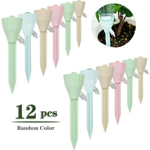 12pcs Automatic Watering Spikes Adjustable Nail with Slow Release Control Valve Auto Drip Irrigation Equipment for Garden Plants