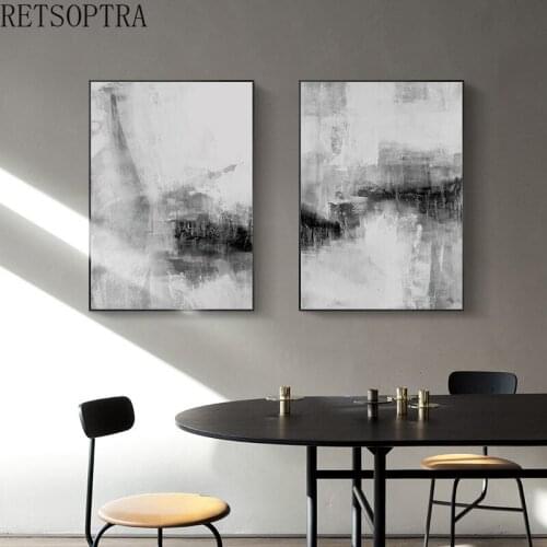 Modern Nordic simple gray abstract texture art wall painting bedroom hotel background wall decor canvas prints pictures