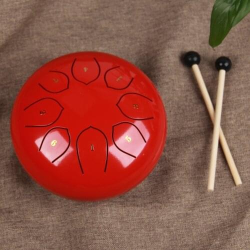 Steel Tongue Drum 6 Inch Steel Ethereal Rhythm Drum 8 Tone C Key Percussion Hand Pan Tang Drum With Drumstick For Drop Shippin