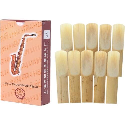 10pcs Eb Alto Saxophone Reeds Bamboo Strength 2.5 Sax Woodwind Instrument Parts PXPF