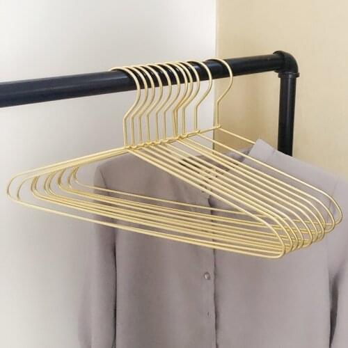 10 pcs Gold aluminum alloy coat hanger silver space aluminum coat hanging metal non rusting non marking non slip coat holder