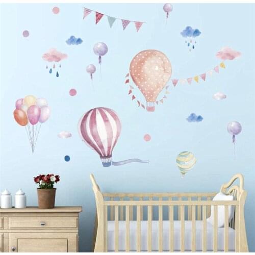 Balloons Flag Animals Rain Car wall stickers For kids rooms decals children bedroom kindergarten Decoration wall sticker Decals