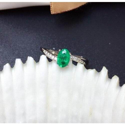 Shilovem 925 sterling silver Natural Emerald Rings fine Jewelry women trendy wedding Christmas gift open 4*6mm mj0406928agml
