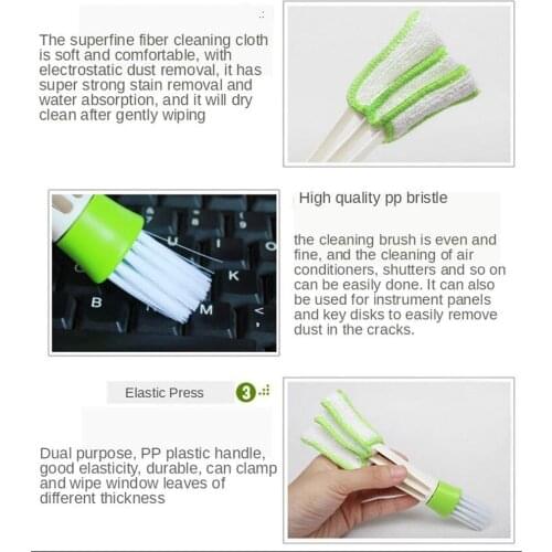 1 Pieces Microfiber Dust Green Brush Car Air Outlets Brush Cleaning Tools