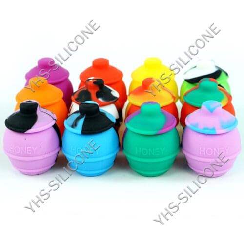 10Pcs 35ML Honeybee Honey Dab Box Bee Insects Container Ultimate Nonstick silicone containers Jar for liquid Cream Storage