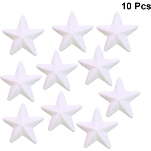 10 Pieces 7cm White Star Shaped Styrofoam Ornaments DIY Craft Party Decoration
