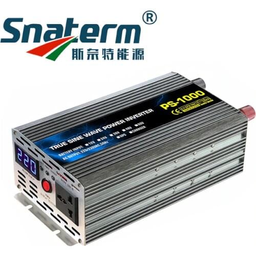 1000W Pure Sine Wave Power inverter DC12/24/48/60/72V to AC220/230/240V 50HZ60HZ off grid inverter with ac charger UPS function