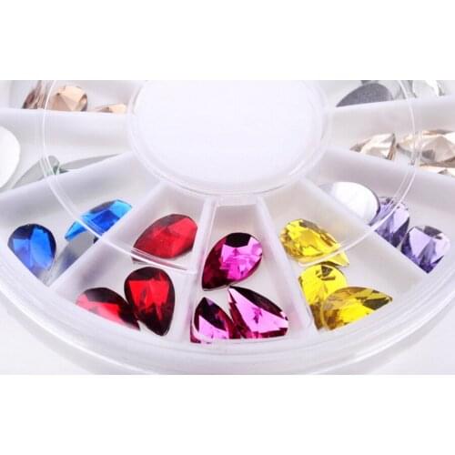 500pcs nail turntable drill peach heart horse jelly color round through decoration DHL