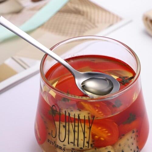 6 Pcs Creative stainless steel spoon ceramic handle ice spoon long handle mixing spoon mug candy color coffee spoon gift
