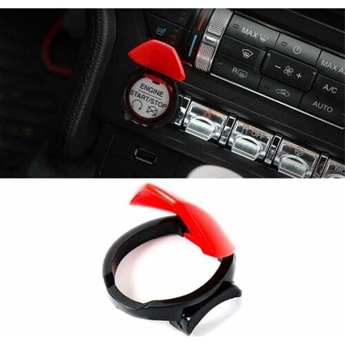 Car Ignition Switch Button Cover Ignition Engine Start Stop Button Cover Trim for Ford Mustang 2015 2016 2017 2018