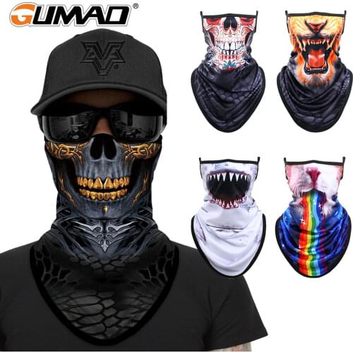 Halloween Skull Masks Scary Print Neck Gaiter Cover Shield Face Mask Cycling Hiking Running Headband Ski Bandana Scarf Men Women
