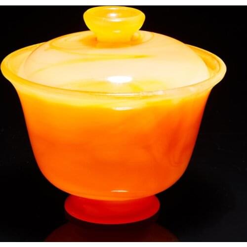 150ml Agate Jade Porcelain Tea Bowl Handmade Tea Tureen Luxurious Cup Master Cups Creative Gaiwan Teaware China Collection Gift