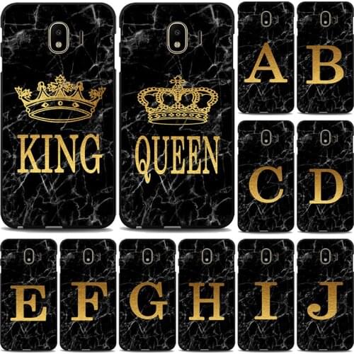 Phone case For Samsung Galaxy J2 Pro 2018 j250f J2 Core 2018 J260 Galaxy Grand Prime Pro Marble Golden alphabet Soft Print Cover