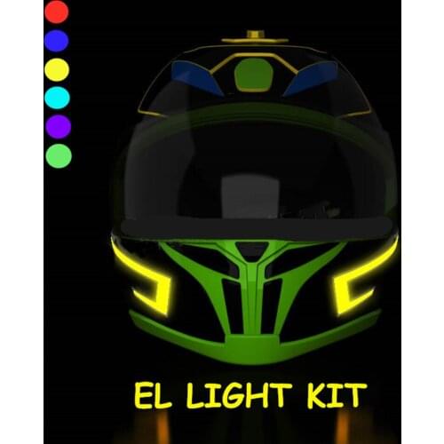 EL Light kit Motorcycle Helmet EL Cold Light Mod Kit Tron Helmets Mode Night Time Riding Signal Flashing Lights strip Bar DIY