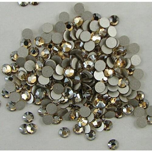Good Quality ss3-ss34 Gold Shadow Flat Back Glue On Crystal Stones / Non Hotfix Rhinestones