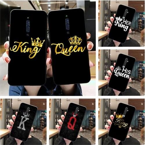 Crown QUEEN & KING Couples Phone Case For Oppo A5 A9 2020 Reno2 z Renoace 3pro A73S A71 F11