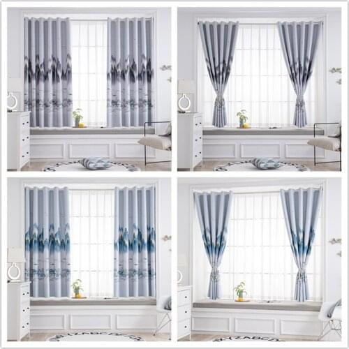 GY2854 Mountain Water Printing 1PC Short Curtain Living Dining Room "Customise" Bedroom