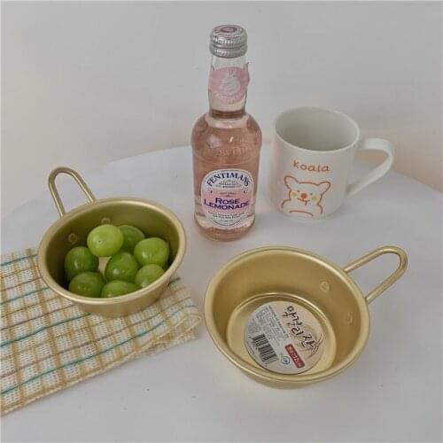 300ML Metal Aluminum Cooking Bowl Retro Small Bowl With Handle Rice Bowl Small Vegetable Bowl Cooking Bowl Noodles Bowl