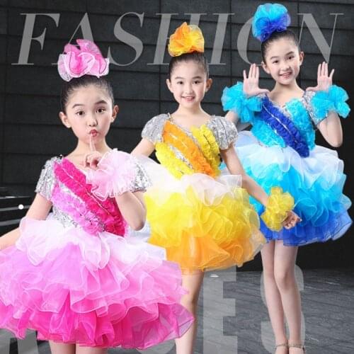 Lovely kindergarten dance costumes for girls stage performance clothing festival carnival flower dance childrens Day