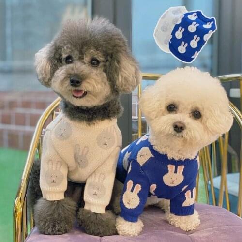 Rabbit Cute Dog Costume Warm Pet Sweater Thicken Girl Dog Clothes for Small Dogs Winter Coat Puppy Clothes Chihuahua Aceessories