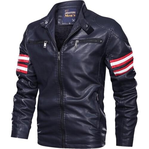 2021 New Mens Leather Jackets Casual Motorcycle Jacket Mens Autumn Winter Fashion Vintage Outerwear Faux Leather Men Coats
