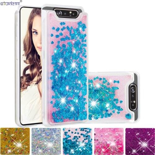Soft Silicone Cover for Samsung Galaxy A80 2019 Cute Glitter Dynamic Liquid Fitted Case for SM-A805F/DS SM-A805F/DSM SM A805F/DS