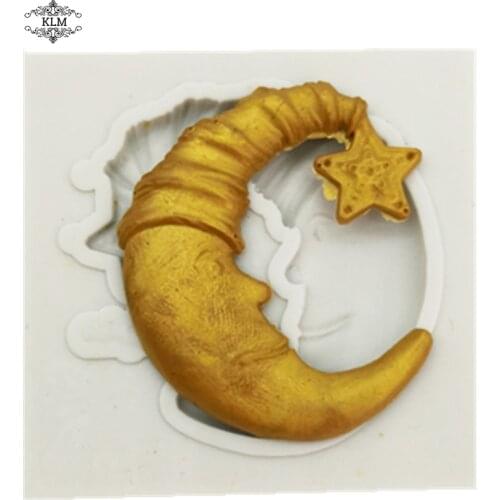 New Sleeping Moon Star Silicone Ketone Mold Cake Chocolate Biscuit Sugar Art Use Mould