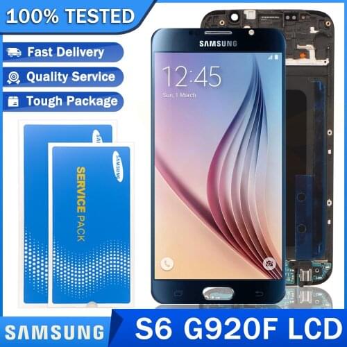 5.1'' Original LCD for SAMSUNG Galaxy S6 G920 G920F Super AMOLED Display with Frame Touch Screen Digitizer Repair Parts