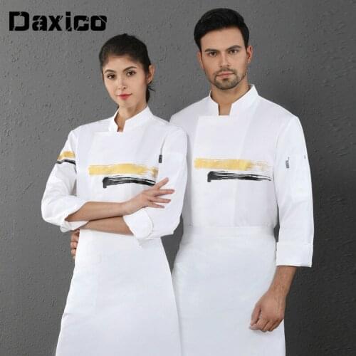 Autumn Western Restaurant Chef Jacket Woman LOGO Cafe Food Service Cooking Outfit Man Fast Food Chef Uniform Hotel Work Wear