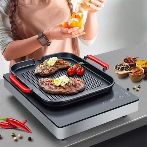 Aluminum Alloy Barbecue Grill Tray Barbecue Frying Pan Plate Non-stick Square Korean BBQ Tray Kitchen Cooking Cookware Camping