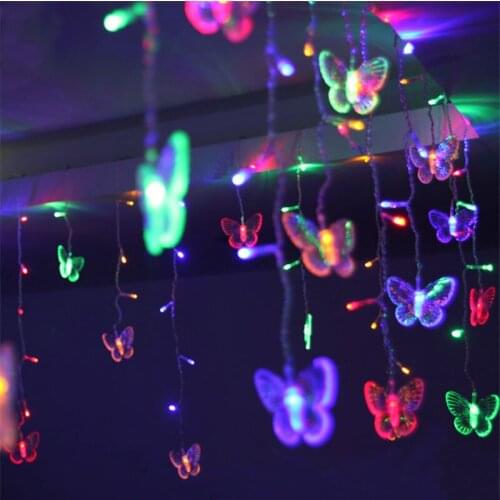 Christmas Led Light Decoration Butterfly Fairy String Light 5M 216LED Icicle Light String Wedding Decor Home Garden Party Decor