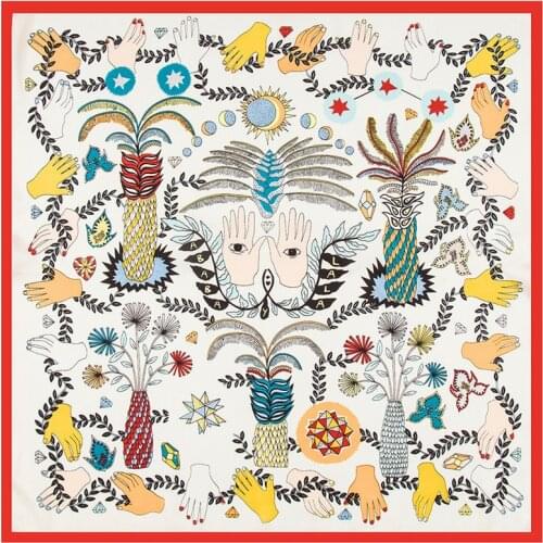 60cm*60cm H Letter Luxury Brand Women Twill Silk Scarf 2021 Horse Pattern Headband Print Scarf New Fashion Small Square Scarves