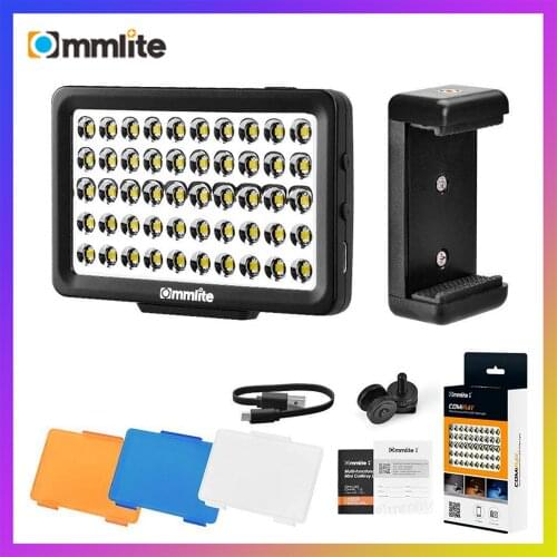 Commlite CM-L50 LED Camera Video Light, 50 LED 5700-6000K Dimmable Mini Panel Light for Canon Nikon Cameras and Smartphone