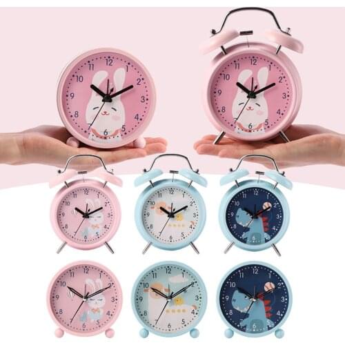Silent Small Cartoon Children Alarm Clock Child Girl Cute Night Light Alarm Clock Modern Creative Bedroom Wecker Home Decor Gift