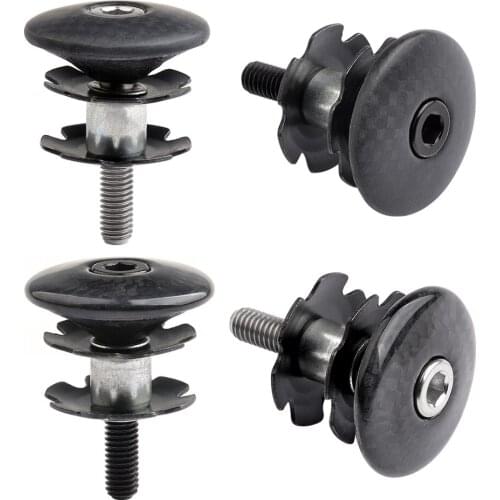 Wanyifa Bicycle Titanium M6x35 Bolt with Top Caps Carbon Fiber Headset Star Nut for Fork 1-1/8 Inch