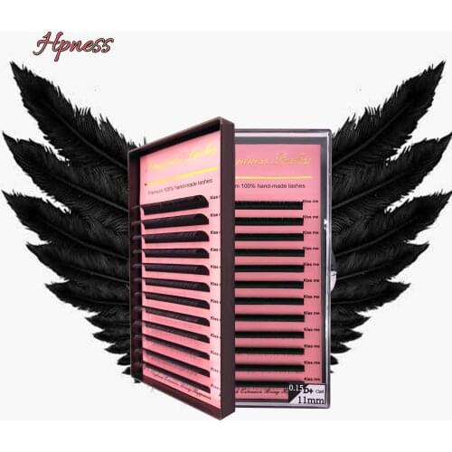 All Sizes Soft False Eyelash Extensions Mink Black Material BCDD+ Curls 1 Tray/Lot