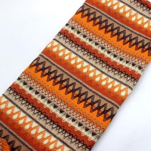 Crochet Lace Fabrics Zig Zag Geometric Knitting 1 Meter Striped Lace Mesh Fabric Heavy Garment 150CM Wide 280G/Meter