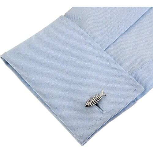 Fishbone Cufflink Mens Jewelry Gift for Man Button for Cuff shirt 5pairs per lot