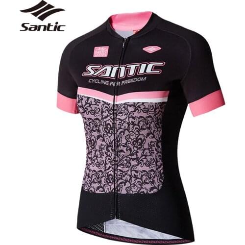 Santic Summer Cycling Jersey Women Short Sleeve Road Mountain Bike Jersey Breathable Quick Dry Bicycle Jersey Cycling Shirt