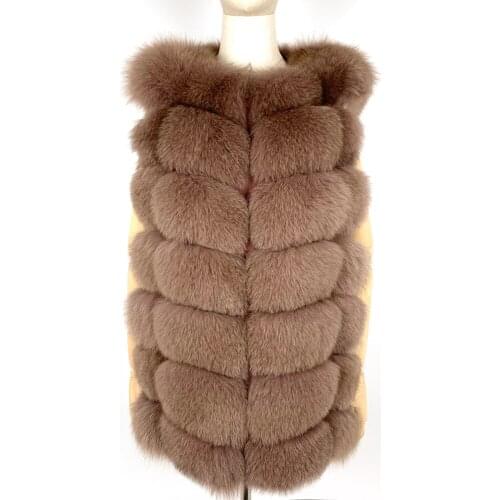 2021 Natural Real Fox Fur Vest Jacket Waistcoat sleeveless Vest Woman Winter Warm Natural Fur Vest Real Fur Jacket Fox Fur Coats