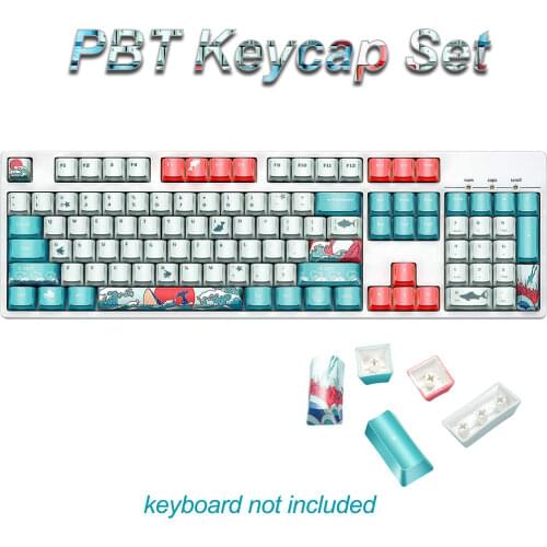 108 Keycaps Set XDA OEM PBT Keycap Dye-Sublimation Coral Sea For GK61/Ducky /Womier Cherry MX Switches Mechanical Keyboard