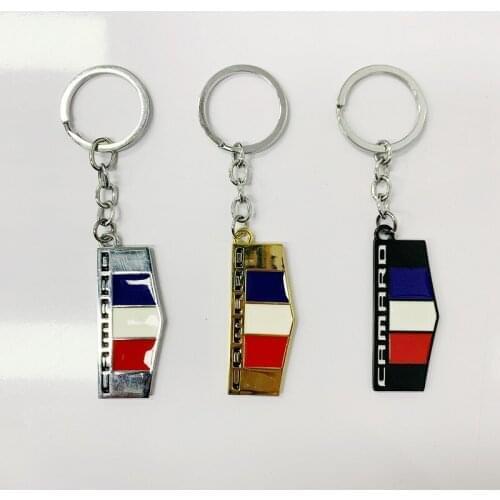 10x 3D Car Emblem Keychain Metal Key chain Fob Ring with National Flag for Camaro Chevrolet Keyring