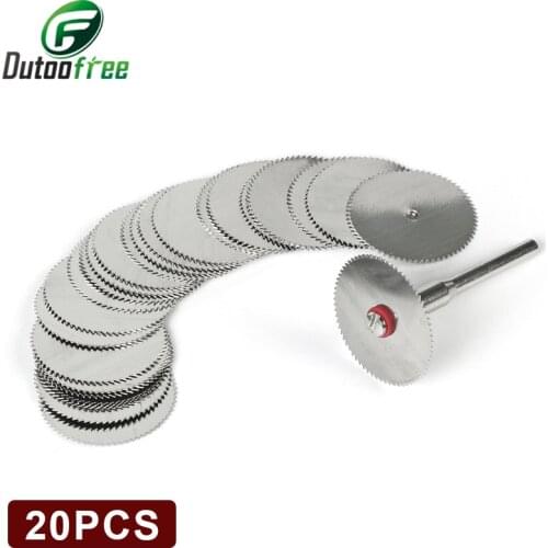 Tungfull 20PCS Stainless Steel Round Cut Off Cutting Disc Grinder Wood Saw Cutter Wheel Blade Abrasive for Dremel Rotary Tool