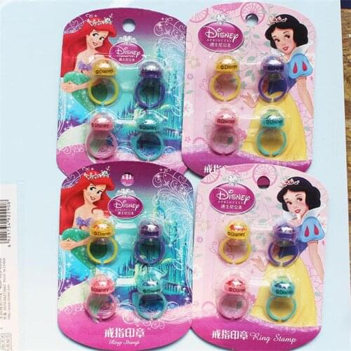 4pcs Disney Sophia Cute Ring Seal Cartoon Encouragement Seal Ring Seal Kindergarten Medal Student Painting Chapter Gift Award